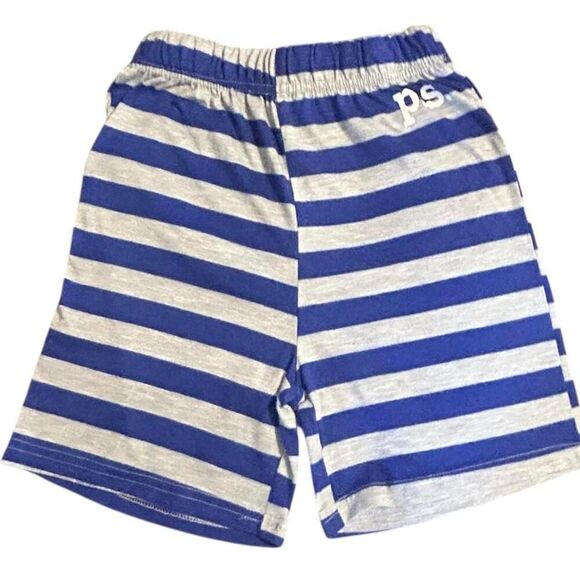 PS from Aeropostale Boys Shorts Size 7/8 Blue Striped Casual Elastic Waist - Picture 1 of 3